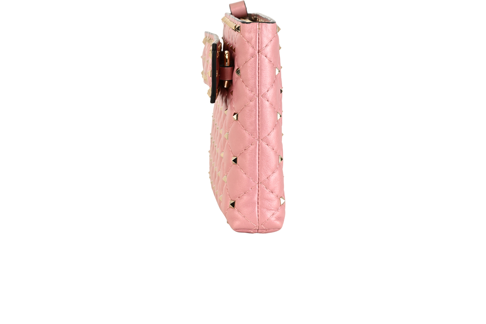 Rockstud Clutch, &pound;390, Handbags, Pink, Leather, Bottom view